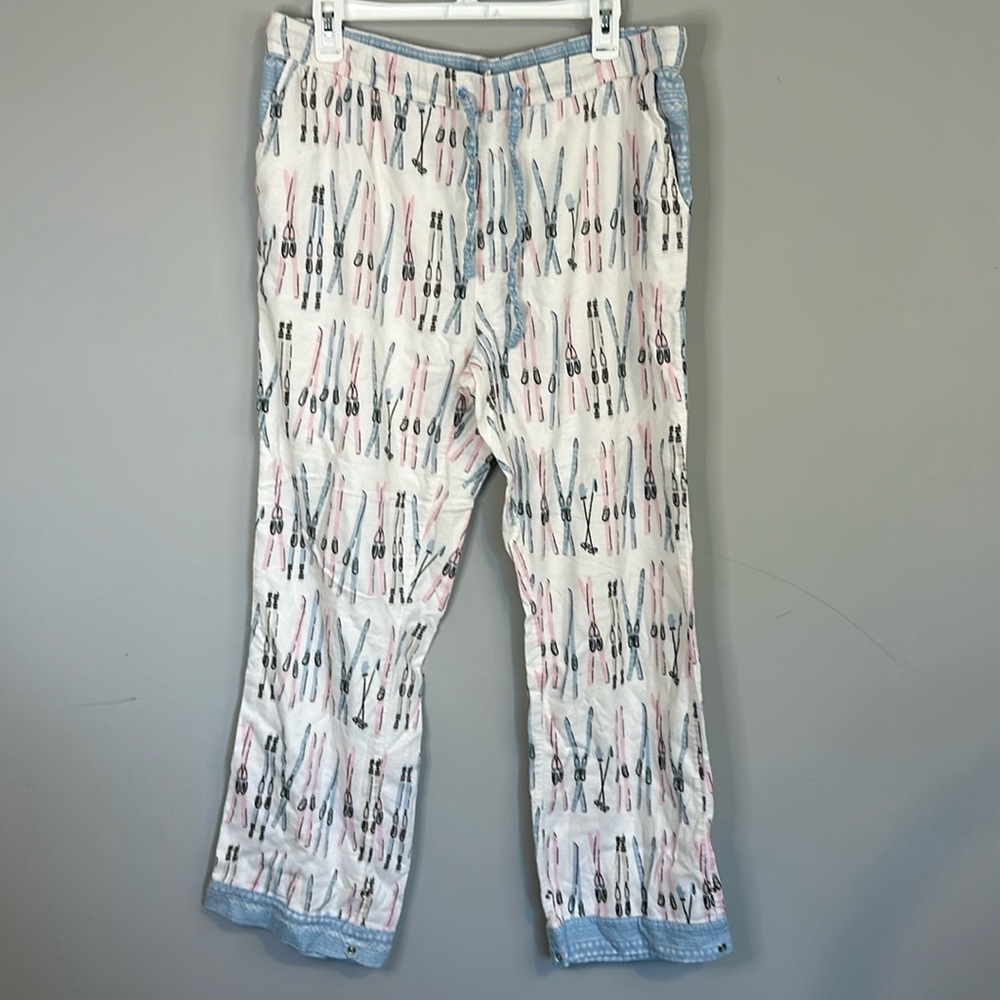 Munki Munki Winter Ski Skates Soft Cotton Snowflake Comfy Pajama Bottoms